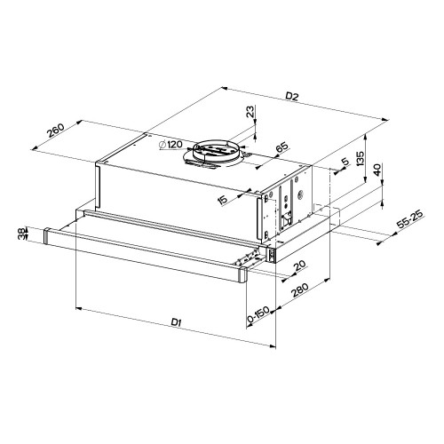 FABER TELESCOPIC T 3100 IX Συρόμενοι απορροφητήρες Inox