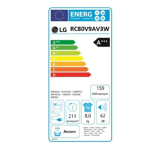 LG RC80V9AV3W Στεγνωτήριο