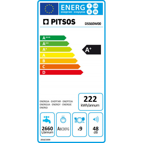 PITSOS DSS60W00 Πλυντήριο πιάτων White