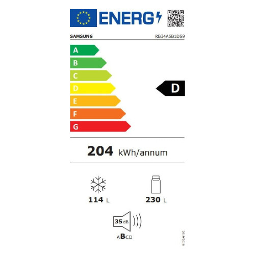 SAMSUNG RB34A6B1DS9/EF Ψυγειοκαταψύκτης Inox