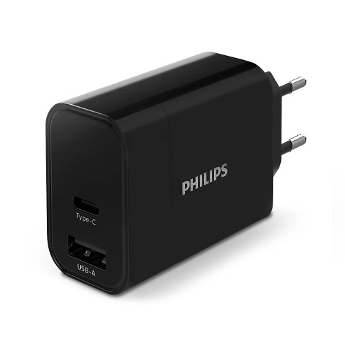 PHILIPS DLP2621-12 USB-A & USB-C WALL ADAPTER Black Φορτιστής Black