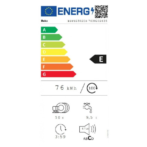 BEKO BDFS 15020 X/45cm Πλυντήριο πιάτων