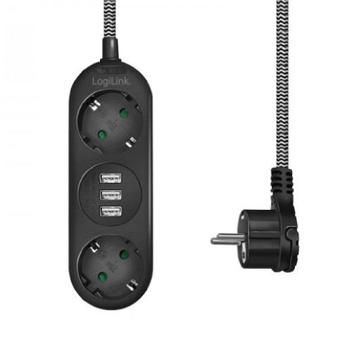 LOGILINK LPS262U 2xSchuko 3xUSB Πολύμπριζα