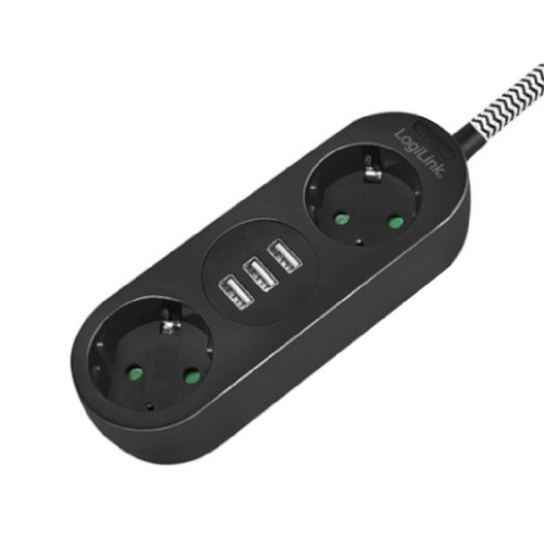 LOGILINK LPS262U 2xSchuko 3xUSB Πολύμπριζα