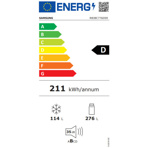 SAMSUNG RB38C776DS9/EF Ψυγειοκαταψύκτης