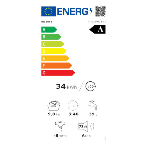 HISENSE WF3S9043BW3 Πλυντήρια ρούχων