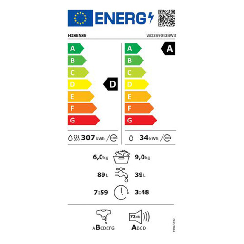HISENSE WD3S9043BW3 Πλυντήρια-Στεγνωτήρια