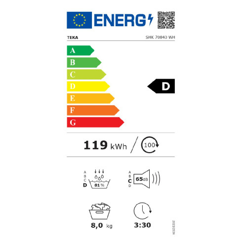 TEKA SHK70840WH Στεγνωτήριο