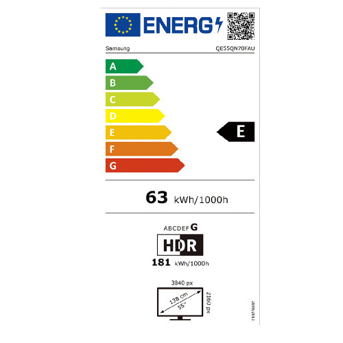 Samsung QE55QN70FAUXXH 55''  NEO QLED 4K Τηλεόραση
