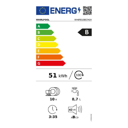 WHIRLPOOL WH6FB10BS7A0X Πλυντήριο πιάτων