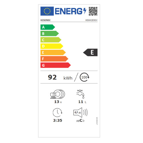 HISENSE HS642E90X Πλυντήριο πιάτων