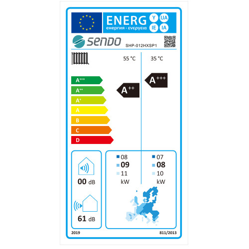 SENDO HeroXS 12kW Μονοφασική - R290  75°C Monoblock Αντλίες θερμότητας
