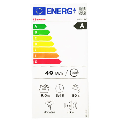 INVENTOR GA0914W 9KG Πλυντήρια ρούχων