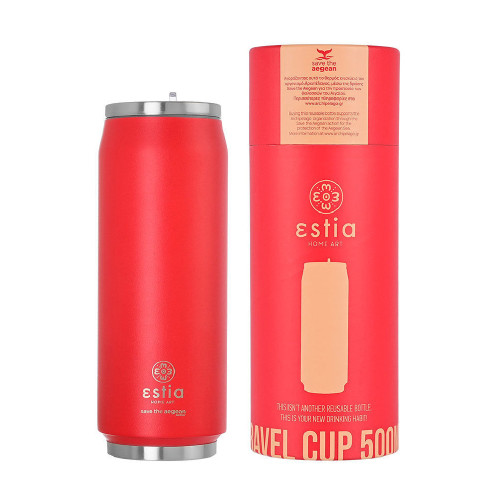 ESTIA SAVE THE AEGEAN 500ml Coffee Flask Red Matte