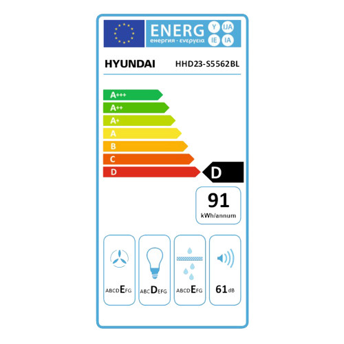 HYUNDAI HHD23-S5562BL Απλοί Απορροφητήρες Black