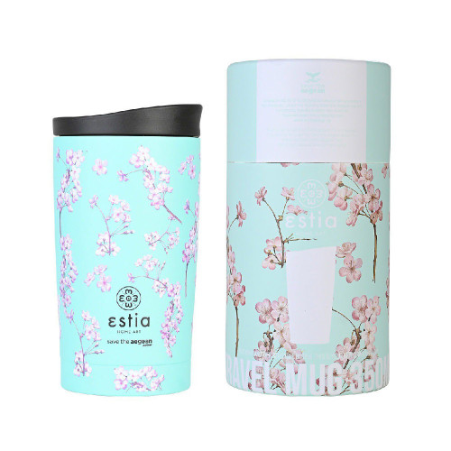 ESTIA 01-20446 SAVE THE AEGEAN 350ml Travel Mug Blossom Green