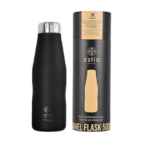 ESTIA 01-7799 SAVE THE AEGEAN 350ml Travel Flask Midnight Black