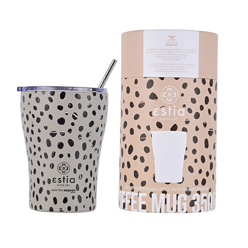 ESTIA 01-16852 SAVE THE AEGEAN 350ml Coffee Mug Leopard Taupe