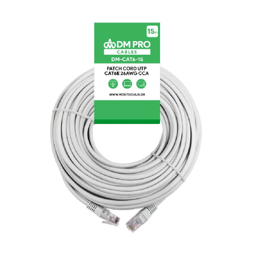DM-CAT6-15 UTP CAT6e 15m Καλώδια Δικτύου Grey