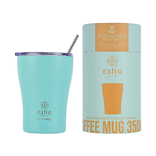ESTIA 01-12106 SAVE THE AEGEAN 350ml Coffee Mug Bermuda Green