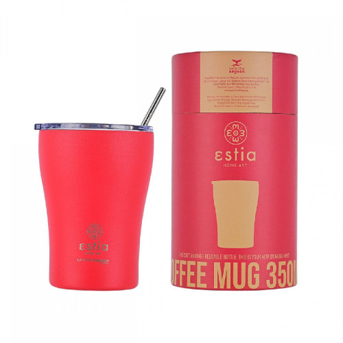 ESTIA 01-16845 SAVE THE AEGEAN 350ml Coffee Mug Scarlet Red