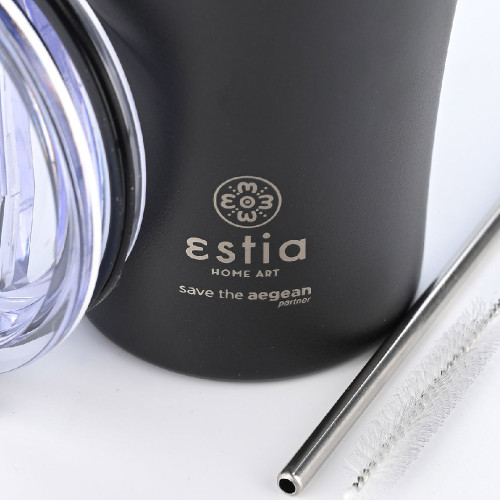 ESTIA 01-23122 SAVE THE AEGEAN 500ml Coffee Mug Midnight Black