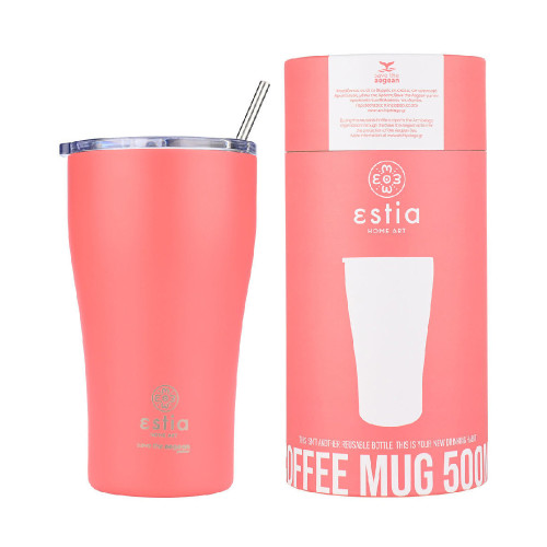 ESTIA 01-23164 SAVE THE AEGEAN 500ml Coffee Mug Fusion Coral