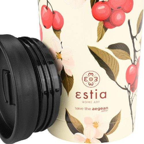 ESTIA 01-25632 SAVE THE AEGEAN 350ml Travel Mug Sakura Whisper